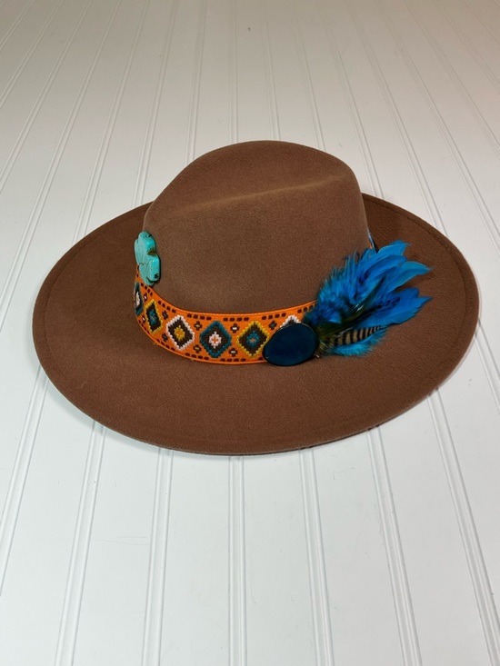 Western Boho Hat Women\'s Brown Felt Hat Handmade main image 5